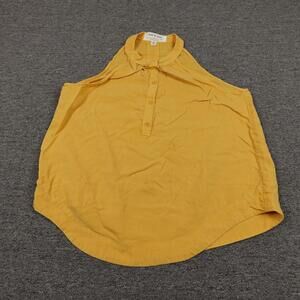 Anthropologie Cloth & Stone Tank Top Medium Yellow Tencel Halter Anthropologie